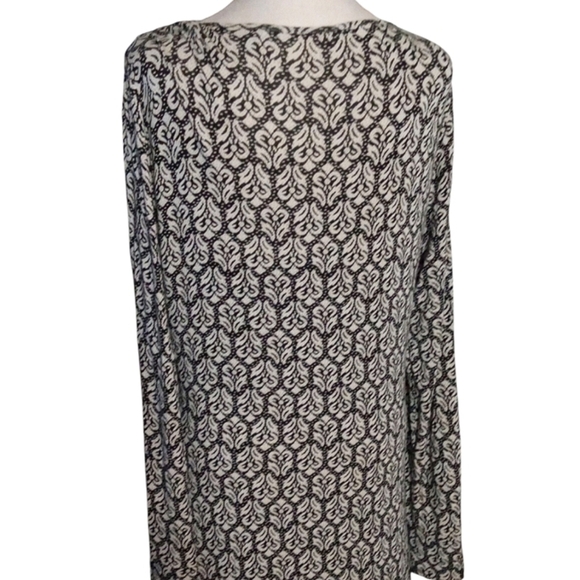 Soft Surroundings Black White Faux Wrap Front Jersey Knit Maxi Dress Size Medium - Picture 6 of 9